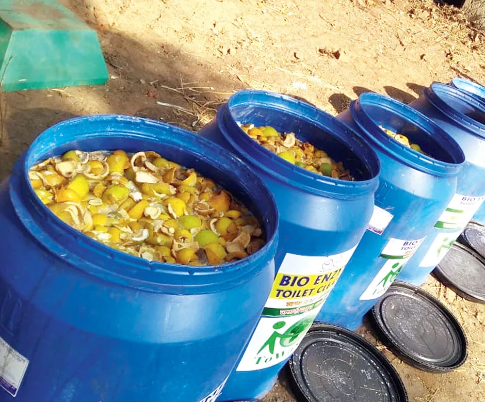 Bio-enzyme project using fruit and vegetable waste